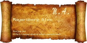 Mayersberg Alex névjegykártya
